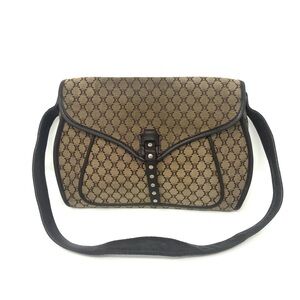 Celine Vintage Triomphe Monogram Canvas Shoulder Bag – Brown Logo Print